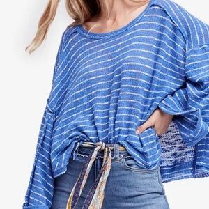 Free People We The Free Striped Oversized Top size XS
